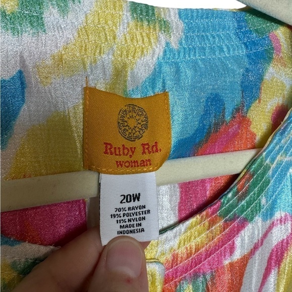 Ruby Red Pastel Round Neck Over Coat Pastel Multi Color Floral Blazer Jacket 20W - Picture 7 of 10